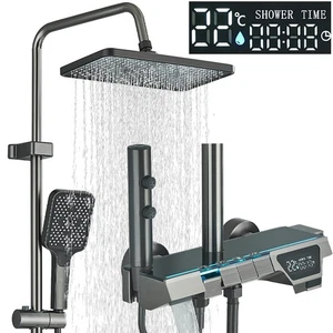 LED Duschset Duscharmatur Regendusche Mischbatterie Duschsystem Kopf Handbrause - Bild 1 von 16
