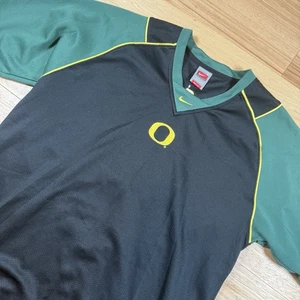 Camiseta deportiva de calentamiento vintage Nike Oregon Ducks del equipo de fútbol para hombre calce grande negra seca - Imagen 1 de 13