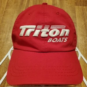 Triton Boats Hat Cap Adult Strapback Red Fishing Embroidered Logo - Picture 1 of 6