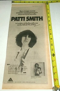 PATTI SMITH Vintage Concert AD Advert May 1976 The Roundhouse in London Punk - Picture 1 of 1