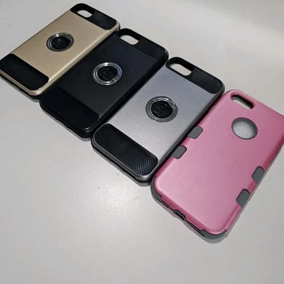4 Nuevas fundas para teléfono MYBAT iPhone 7 Premium negras, plateadas, doradas y rosas  Foto 1 de 4