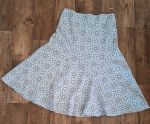 Per Una Grey Mix Circle Skirt 16L 100% Linen Fit n Flare Panel M&S L34" W37" Vgc - Picture 1 of 11