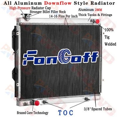 Aluminum 4 Row Cooling Radiator Fits 2000-2004 Toyota Tundra SR5 3.4L 4.0L V6 - Image 1 of 4