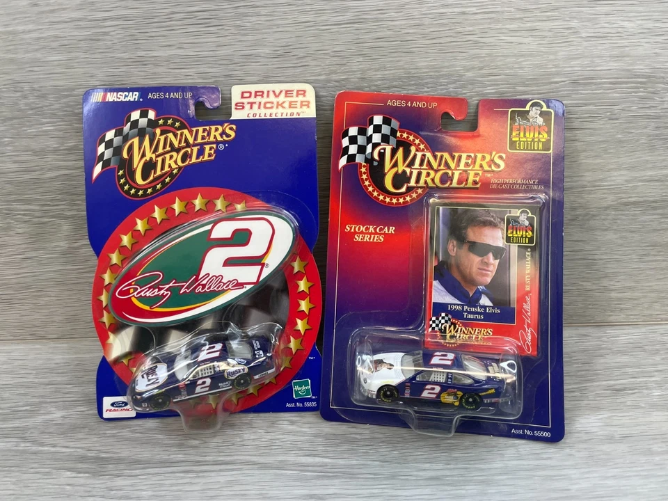 Lote de 2 coches diecast Kenner Nascar Winner's Circle edición Elvis Rusty Wallace #2 Foto 1 de 4