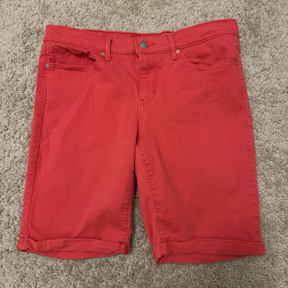 Pantalones Cortos Bermudas Clásicos Levi's Jean Para Mujer Talla 31 Denim Salmón 9.5” Entrepierna Foto 1 de 4