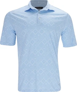 Greg Norman ML75 Recycled Microlux Golf Tiles Print Blue Haze Shirt Men - Picture 1 of 25