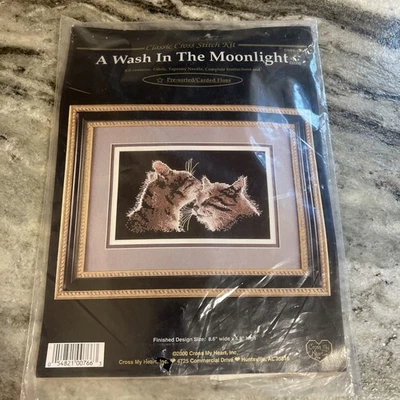 Cross My Heart Cats Classic Cross Stitch Kit A Wash in the Moonlight NIP Pet - Image 1 of 4
