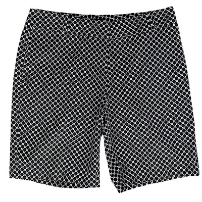 Bermudas Talbots para mujer 10 bolsillos geométricos negros blancos elásticos Foto 1 de 4