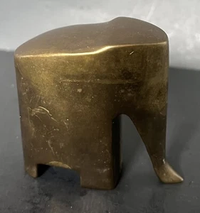 MCM massiver Messing Elefant 2,5" Briefbeschwerer Statue kubistisch wie keine Markierung oder Stempel - Bild 1 von 6