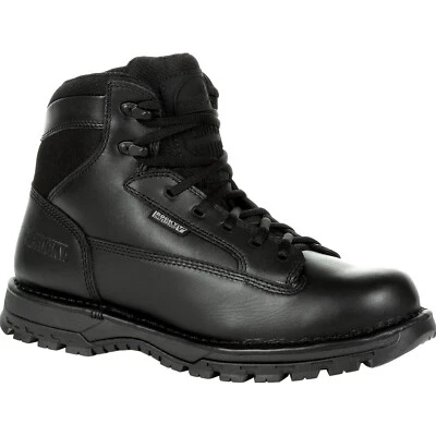 NUEVA Bota Rocky Portland 6" Negra Cremallera Lateral Impermeable Servicio Público Talla 15 Ancha Foto 1 de 4