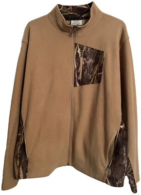 Ducks Unlimited Jacket Men's XL Camo Brown 3 Zip Pockets Fleece Full Zip Foto 1 de 4