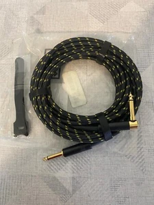 Cable de guitarra de 20 pies ángulo recto a instrumento recto 90 grados 1/4 pulgadas TS... - Imagen 1 de 6