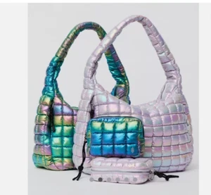 Free People Limited Edition Iridescent Quilted Carryall Bag in Nebula - NWT - Picture 1 of 9
