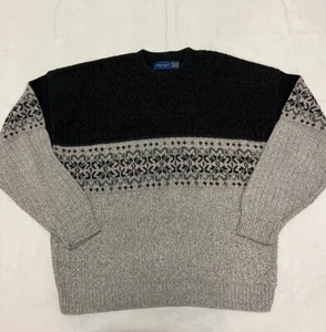 Vintage 90’s TownCraft Fair Isle Ribbed Crew Neck Sweater Mens XL Made In USA! - Picture 1 of 8