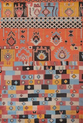 Geometric Modern Moroccan Berber Handmade Oriental Area Rug 9'x12' Wool Carpet - Image 1 of 4