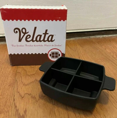 Plato de muestreo cuadrado Velata Fondue 4 piezas en negro Foto 1 de 4
