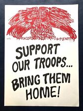 Leonard Baskin "Support Our Troops ... Bring Them Home!" Poster 1991 Signed