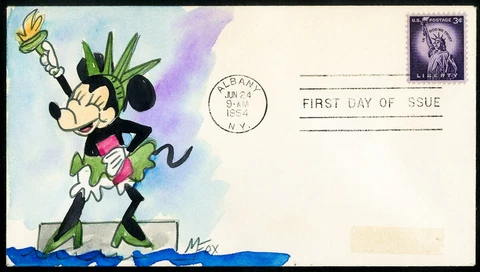 US Stamps # 1035 Melissa Fox Hand Painted First Day Cover Cover