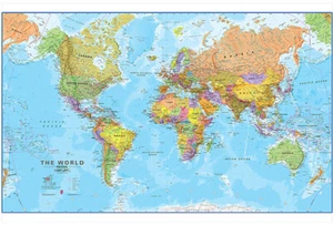 Poster arte mappa del mondo A1 A2 multidimensione Atlante politico A1 A2 stampe parete decorazione casa - Foto 1 di 19