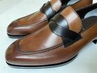 TOM FORD Mens Elkan Twisted Strap Loafers Shoes Brown Mink Leather Size 9 $2000