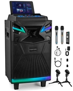Karaoke Machine for Adults, Bluetooth 10" Speaker with Wireless Microphones - Picture 1 of 11