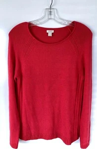 J.Crew Womens Sweater Size M Pink Long Sleeve Crew Neck Pullover Wool Blend EUC - Picture 1 of 8