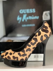 BRAND NEW Guess by Marciano Shoes cougar leopard NIB brown/multi pony sz 7 - Picture 1 of 6