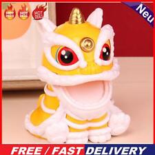 Lucky Chinese Style Lion Dance Figure Lion Tabletop Decoration for Gift (Yellow)