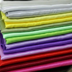 1 Yard Plain Satin Material For Clothing Lining Scarf Silky Charmeuse Fabric - Picture 1 of 39
