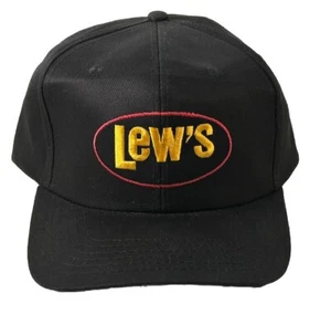 Vintage Lew's Fishing Hat Cap Snap Back Men’s Adjustable Black - Picture 1 of 9