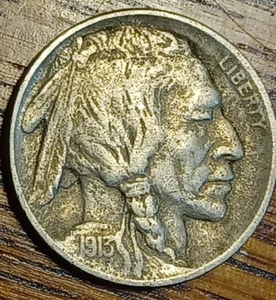 1913-P Type 1 Raised Ground Buffalo Nickel Coin Very Fine VF-XF JRT 243 - Picture 1 of 4