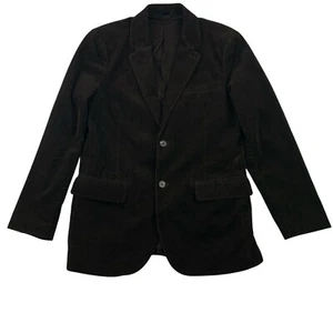 Gap Mens Medium 2 Button Chocolate Brown Corduroy Lined Blazer Jacket Thin Wale - Picture 1 of 14