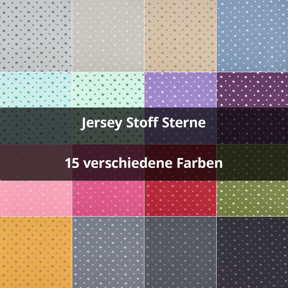 FITZIBIZ Jersey Stoff Sterne, Kinderstoff, Baumwolljersey (Meterware ab 0,50m)
