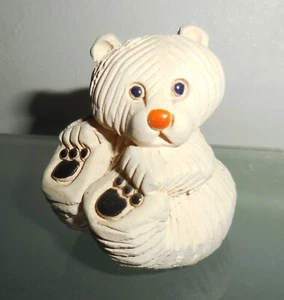 FIGURINA VINTAGE ARTE CERAMICA COLORATA CUCCIOLO ORSO FIGURINA ARTESANIA RINCONADA - Foto 1 di 5