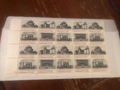 1981 Block of 20 AMERICAN ARCHITECTURE 18c Stamps, MNH! - Image 1 of 3