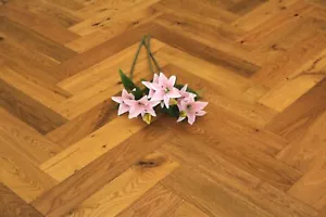 ¡MUESTRA! Suelo de madera de ingeniería de parquet de espiga de roble natural de 14 mm HO1405 - Imagen 1 de 6