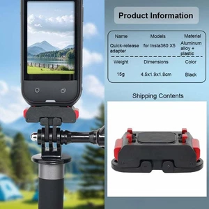 Per fotocamera insta360X5 lega di alluminio + supporto fotocamera plastica adattatore magnetico - Foto 1 di 11