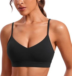 CRZ YOGA Butterluxe V-Neck Sport BHs für Damen - verstellbare dünne Träger gepolstert - Bild 1 von 12