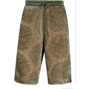 Daily Paper Abstract-Print Bermuda Shorts Men’s Small Green Msrp $135 - Picture 1 of 7
