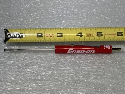 Snap-on Tools Red Flat Head Screwdriver with Valve Core Remover Top - Image 1 of 4
