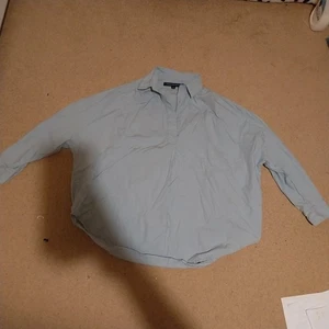 French Connection Women’s cuffed sleeve Loose Fitting Blue Cotton Shirt Size XS - Picture 1 of 6