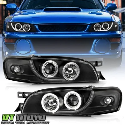 For 1993-2001 Subaru Impreza LED Halo Projector Headlights Headlamps Left+Right - Image 1 of 4