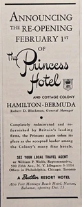 The Princess Hotel and Cottage Colony Hamilton Bermuda Re-Opening Print Ad 1949 - Picture 1 of 4