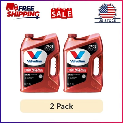 (Paquete de 2) Aceite de motor Valvoline alto kilometraje MaxLife 5W-30 mezcla sintética 5 cuartos de galón Foto 1 de 4