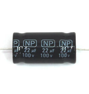 Condensador electrolítico 100 piezas NPT axial 2000hr 105°C RoHS NP 22uF 100V φ10x20mm SC - Imagen 1 de 2