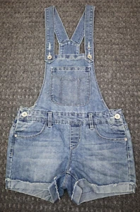 Squeeze Blue Denim Overall Shorts Girls Size 10 Adjustable Straps Inseam 3" - Picture 1 of 16