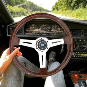 Volante deportivo de carreras JDM de 14 pulgadas imitación madera estilo retro volante - Imagen 1 de 15