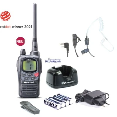 Midland G9 Pro SET, Funkgerät, Single, 16 PMR+69 LPD Standlader,Security Headset - Bild 1 von 3