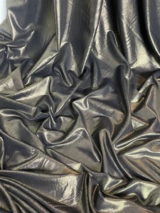 1 mtr schwarz/gold Polyester Schimmer Brautkleid Stoff..58” breit (147cm) - Bild 1 von 5