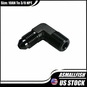 HIGH QUALITY! -3 AN to 1/8 NPT Fitting Black Male 90° Degree Elbow Adapter - Bild 1 von 4
